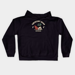 Vintage Surfing Crescent Head, Australia Kids Hoodie